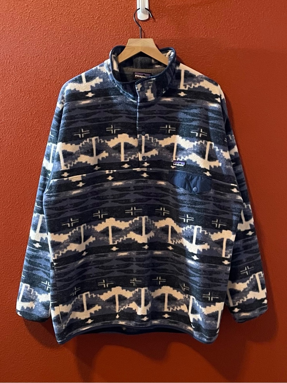 Patagonia Synchilla Men’s Snap T Pullover Retro Shepards Knit Stone Aztec Jacket
